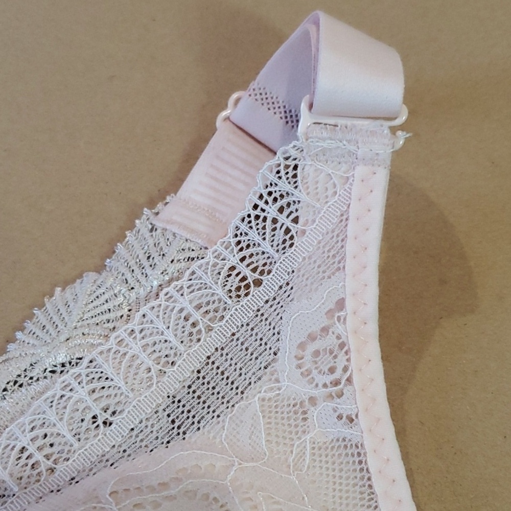 Floral Lace bra adjustable straps jewel closure 42 - Picture 4 of 8